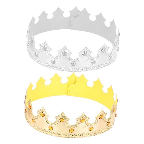 TOVINANNA 2St Kronenhut haar tapes stutzenhalter kopfhoerer festival kopfschmuck Diamantkronen Cosplay-Krone Kronenpapierkinder Kinderkrone für Gold Kronen für Kinder Geburtstagskrone Vlies von TOVINANNA