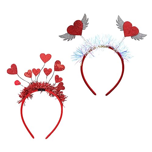 TOVINANNA 2st Stirnband Festival-accessoires Valentinstag Haarschmuck Herz Zubehör Burleske Rote Haaraccessoires Stolze Gesichtsbemalung Stirnbänder Valentinsgrüße Dekorationen Stift Stoff von TOVINANNA