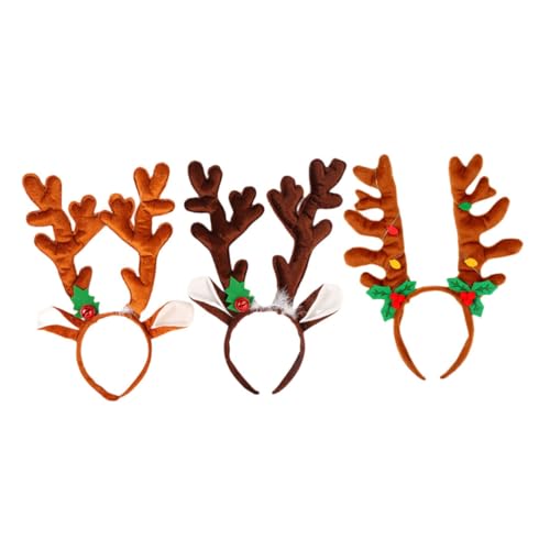 TOVINANNA 3 Stück Weihnachtliches Rentier Haarreif mit Glocken Klassisches Geweih Design Festliches Haarband für Party Weihnachtsstimmung TOVINANNA 3 Stück Weihnachtliches Rentier Haarreif mit Glocken Klassisches Geweih Design Festliches Haarband für Party Weihnachtsstimmung von TOVINANNA