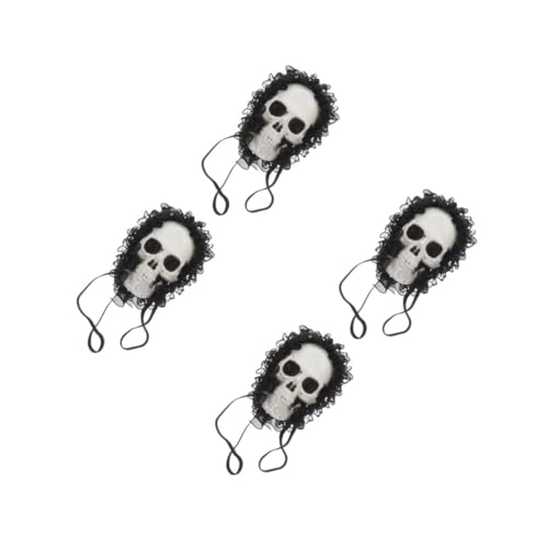 TOVINANNA 4 Stück halloween augenmaske Punk Augenmaske Schmuck Augenmaske Punk Augenpatch Augenmaske Schädel-Augenmaske Augenklappe Vintage Augenmaske Spitze Black von TOVINANNA