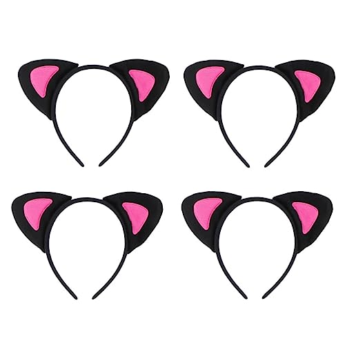 TOVINANNA 4Pcs Katzenohren Stirnband Stirnbänder Tiere Katze Ohr Stirnbänder Haare Kopfwege Ohr Hair Hoop Cosplay Kopfschmuck Cosplay Kopfbewegung Stirnbänder Plüsch von TOVINANNA