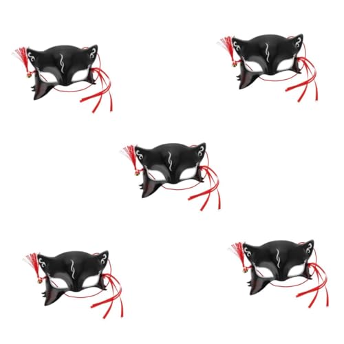 TOVINANNA 5 Stück Halbgesichts Fuchsmaske Japanischer Stil Leichte Verstellbare Plastik Katzenmaske für Cosplay Maskerade Karneval Halloween und Festtagsfeiern Geeignet für Altersgruppen TOVINANNA 5 Stück Halbgesichts Fuchsmaske Japanischer Stil Leichte Verstellbare Plastik Katzenmaske für Cosplay Maskerade Karneval Halloween und Festtagsfeiern Geeignet für Altersgruppen von TOVINANNA