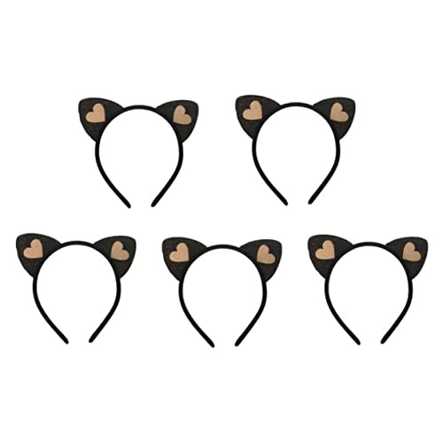 TOVINANNA 5 Stück Stirnband Leopard Katzenohren Dressing Haarreifen Katzenohren Haarband Kreativer Haarreifen Plüsch Kopfschmuck Bühnenaufführung Haarreifen Katzenohren Haarreifen Filzstoff von TOVINANNA