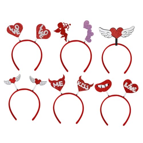 TOVINANNA 6St valentinstag stirnband Herz Gesicht bachelor party accessories party kopfschmuck festival haarschmuck Stirnbänder für Erwachsene Bachelorette Stirnbänder Erwachsene Plastik von TOVINANNA