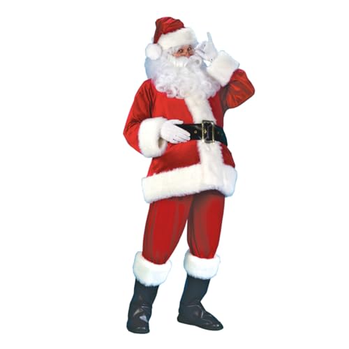 TOVINANNA 7 Stück Teiliges Santa Claus Kostüm Xl Unisex Lustiges Weihnachtsmann Outfit mit Mütze Handschuhe und Stiefelüberzieher für Weihnachtsfeier Festival Karneval TOVINANNA 7 Stück Teiliges Santa Claus Kostüm Xl Unisex Lustiges Weihnachtsmann Outfit mit Mütze Handschuhe und Stiefelüberzieher für Weihnachtsfeier Festival Karneval von TOVINANNA