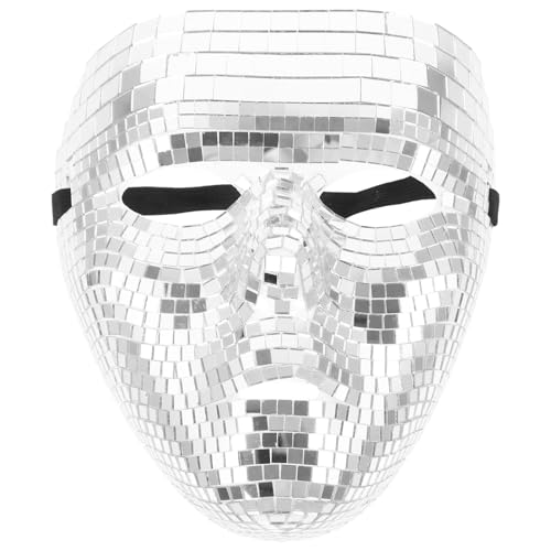 TOVINANNA Disco-kugel-kostüm Auffällige Maske Dekorative Maske Disco-spiegelmaske Pailletten-maskerade-maske Glitzernde Venezianische Masken Kostüm-party-maske Rave-maske Auffallend Punk Pvc von TOVINANNA