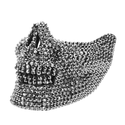 TOVINANNA Eindrucksvolle Halloween Totenkopf Maske Silber mit Funkelnden Strasssteinen Halbes Gesicht Dekorative Party Cosplay Maske für Grusel-fest Vielseitig Einsetzbar bei Maskeraden und TOVINANNA Eindrucksvolle Halloween Totenkopf Maske Silber mit Funkelnden Strasssteinen Halbes Gesicht Dekorative Party Cosplay Maske für Grusel-fest Vielseitig Einsetzbar bei Maskeraden und von TOVINANNA