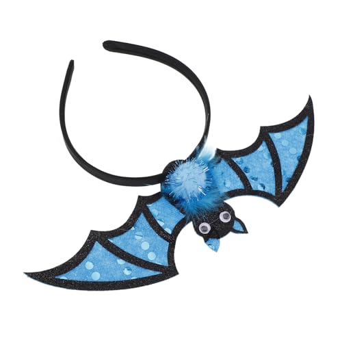 TOVINANNA Fledermaus Stirnband Fledermaus Halloween Fledermaus Kopfbedeckung Geist Kopfbedeckungen Fledermausförmiges Haarband karneval haarband Fledermaus Haarband Stoff Blue von TOVINANNA