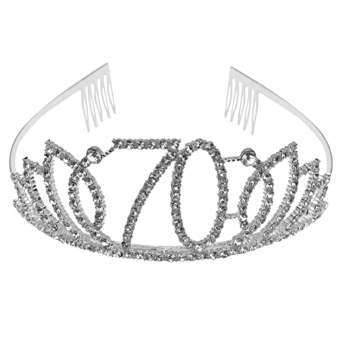 TOVINANNA Frauen Kopfschmuck Geburtstag Haarschmuck Stirnbänder Geburtstag Kopfbedeckung Geburtstagskrone Kopfschmuck Zahl Krone Silver von TOVINANNA