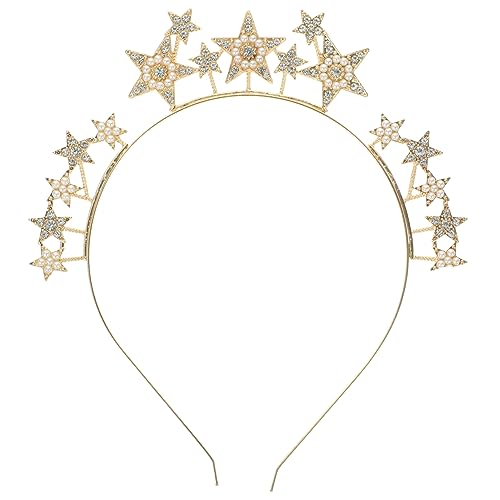 TOVINANNA Glitzernde Rhinestone Krone Haarband Für Frauen Elegantes Haarornament Für Hochzeiten Und Geburtstagsfeiern Göttinnen Accessoire Mit Fünfzackigen Sternen von TOVINANNA