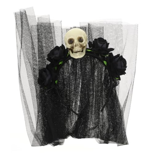 TOVINANNA Gothic Blumen Haarband Mit Schleier Exaggeriertes Halloween Kostü Zubehör Gothic Veil Kopfschmuck Für Frauen Lolita Stil Foto Requisiten Für Partys Und Festlichkeiten von TOVINANNA