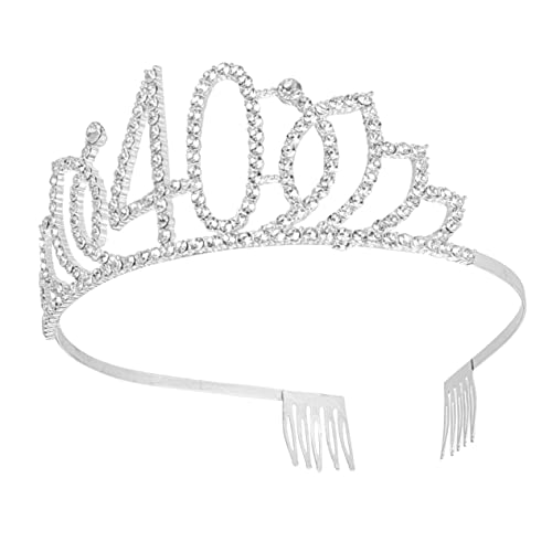 TOVINANNA Haarschmuck Königin Zum 40. Geburtstag Geburtstagstorte Dekoration Geburtstag Kopfbedeckung Geburtstag Tiara Stirnband Geburtstags-tiara Alles Zum Geburtstag Stirnband Silver von TOVINANNA