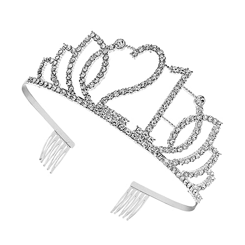 TOVINANNA Haarschmuck geburtstagsparty geburtstagsfeier birthday candle birthday crown gebutagsdeko Prinzessin für Frauen Jubiläumskronen geburtstagstorte dekoration Zahl Krone Silver von TOVINANNA