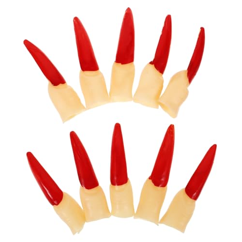 TOVINANNA Halloween-Hexenfinger 10 Stück Gefälschter Zombie-Finger Geisterfinger Vampir-Monster-Klauenfinger Kinder Die Fingerzeiger Für Halloween-Fingernagel-Requisiten-Kostüm Lesen von TOVINANNA