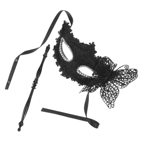 TOVINANNA Handgehaltene Masquerade Maske mit Stick Schwarze Spitzenverzierung Stilvolle Kostümparty Maske für Damen für Maskenball Karneval Halloween und Cosplay Auftritte TOVINANNA Handgehaltene Masquerade Maske mit Stick Schwarze Spitzenverzierung Stilvolle Kostümparty Maske für Damen für Maskenball Karneval Halloween und Cosplay Auftritte von TOVINANNA