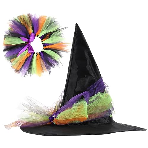 TOVINANNA Hexenkostüm mit Bequemem Wiederverwendbarem Halloween Outfit Taillenband und Hut Halbkreisrock für Mädchen für Kostüm und Themenpartys Festivalverkleidung TOVINANNA Hexenkostüm mit Bequemem Wiederverwendbarem Halloween Outfit Taillenband und Hut Halbkreisrock für Mädchen für Kostüm und Themenpartys Festivalverkleidung von TOVINANNA