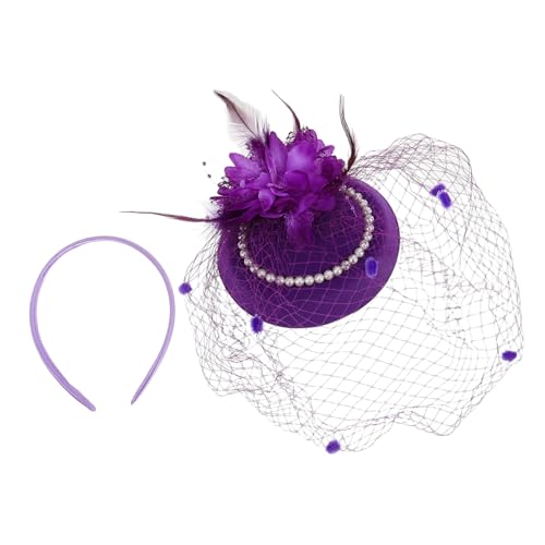 TOVINANNA Kleine Perlen Fascinator Hut Haarspangen Mesh Schleier Mini Mini Party Hut Haarnadeln Miniatur Party Hüte Haarklemmen Für Party Haar Accessoires von TOVINANNA