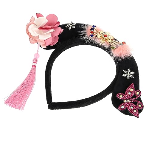 TOVINANNA Palace Stirnband hallowe die chinesen fasching kopfbedeckung photo fasching kopfschmuck Perlenstirnband Mode Outfit chinesisches stirnband chinesisches kostüm haarband Stoff Rosa von TOVINANNA