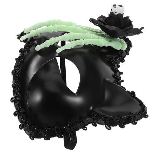 TOVINANNA Skull Hand Halbfledermaus Katzenmaske aus Leichtem Schwarzem Kunststoff Verstellbar für Halloween Fasching Kostümparty und Maskerade Auffälliges Design für Erwachsene und Themen TOVINANNA Skull Hand Halbfledermaus Katzenmaske aus Leichtem Schwarzem Kunststoff Verstellbar für Halloween Fasching Kostümparty und Maskerade Auffälliges Design für Erwachsene und Themen von TOVINANNA