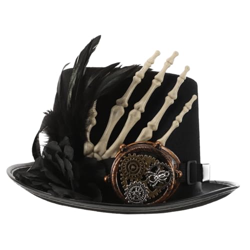 TOVINANNA Steampunk-Hut mit Brille Steampunk-Halloween-Kostüme Gothic-Ausrüstung für Damen Hüte für Frauen Unisex Hut Steampunk-Zubehör Pestarzthut Halloween-Kostümzubehör Harz Black von TOVINANNA