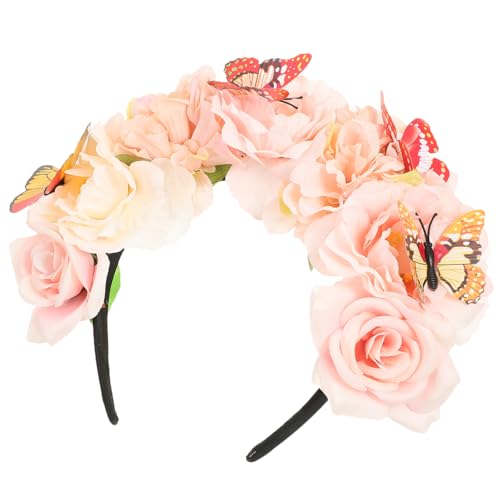 TOVINANNA Stirnband Aus Künstlichen Blumen Schmetterling Butterfly-antennen-stirnband Glitzer Mädchen Mädchenkleid Rave-accessoires Haarschmuck Für Damen Für Frauen Cosplay-stirnband Stoff von TOVINANNA