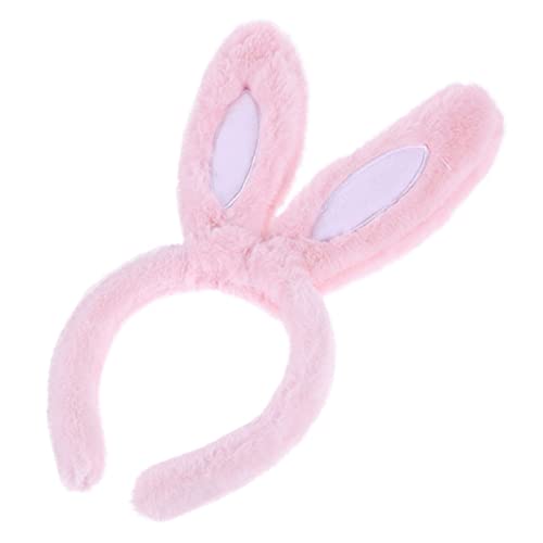 TOVINANNA Stirnband Kostüme für Mädchen Mädchen-Outfits Hasenhaarband Häschen-Stirnbänder Hasen Ohren haarschmuck bunny ears Stirnbänder für Festivalkostüme Cosplay-Kopfschmuck Plüsch Rosa von TOVINANNA