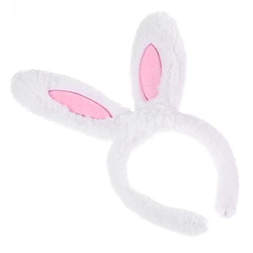 TOVINANNA Stirnband bunny ears bunny ohren eavliche weihnachten wischtelgeschenk Cosplay-Kopfschmuck Bulk-Stirnbänder haarschmuck frauen kopfschmuck Stirnbänder für Damen Plüsch Weiß von TOVINANNA