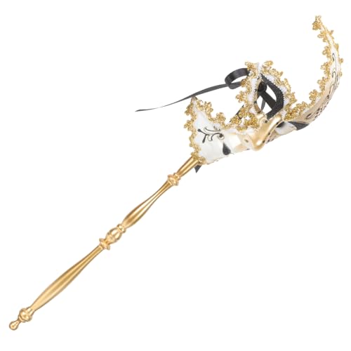 TOVINANNA Venezianische Halbgesichtsmaske mit Stab Schwarze für Erwachsene Stilvolle Festival Party-maske für Halloween Karneval Maskenball und Fotorequisiten TOVINANNA Venezianische Halbgesichtsmaske mit Stab Schwarze für Erwachsene Stilvolle Festival Party-maske für Halloween Karneval Maskenball und Fotorequisiten von TOVINANNA