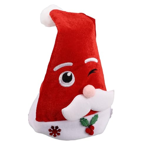 TOVINANNA Weihnachtsmann Weihnachtskostüme Für Weihnachtshüte Für Winterhüte Für Weihnachtskleidung Weihnachten Kostüme Für Erwachsene Weihnachten Weihnachtsmützen Funny Hat Fabric Rot Rot von TOVINANNA