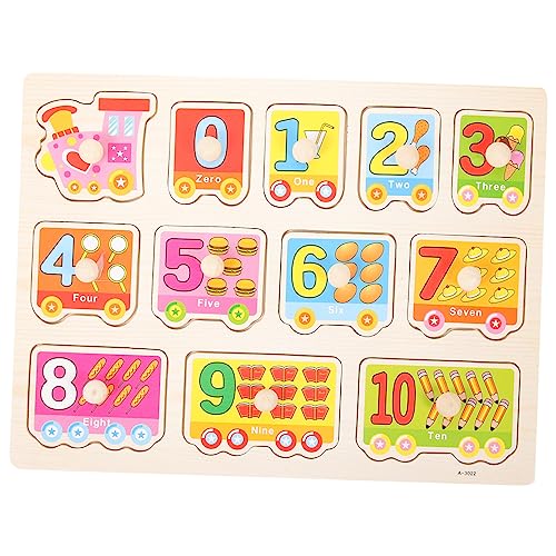 TOVINANNA pädagogische Lernrätsel Puzzle Shapes Puzzle Zahlenpuzzle-Board Puzzle Board Puzzle Platte Puzzlebrett aus Holz Puzzle-Brett für Bildung für Nummer Holzpuzzles von TOVINANNA