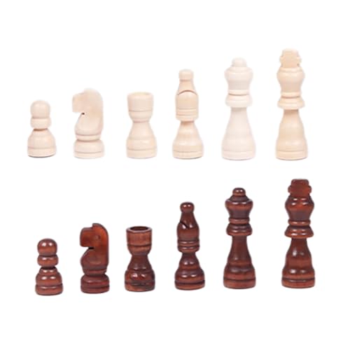 TOWARDSNAN 32pcs Handgeschnitzte Holzschachstücke Tragbares Turnier Chessmen International Schachfiguren Für Schachbrettspiel von TOWARDSNAN