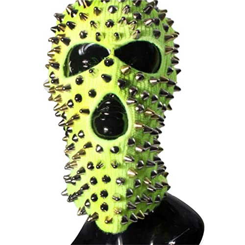 TOWARDSNAN Halloween Mit Gestrickt Funny Shiesty Maske Rivet Scary Stachel von TOWARDSNAN