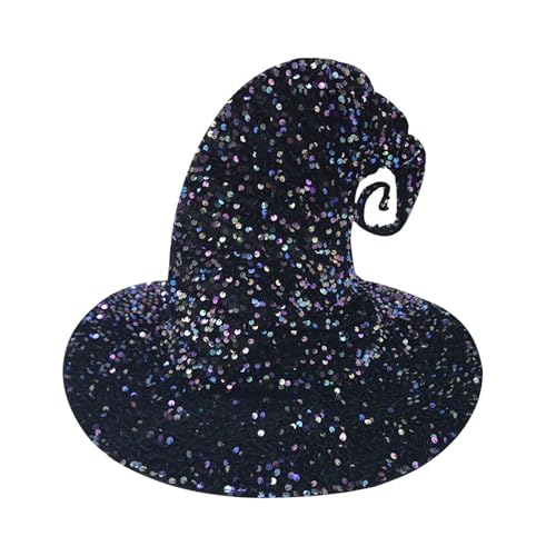 TOWARDSNAN Pailletten Halloween Witch Für Frauen Cosplay Shimmering Wizard Fashion Kostüm Cloche Festival Spitzer Hexenhut von TOWARDSNAN