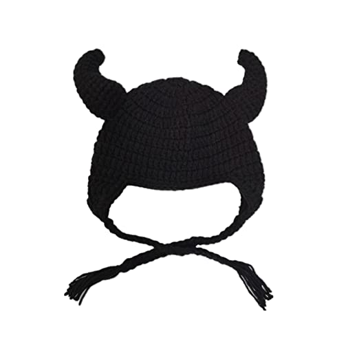 TOWARDSNAN Warme Winterkappen Strick Süße Hörner Ohren Strickte Teufel Halloween Unisex Weiche Kopfbedeckung Für Männer Frauen von TOWARDSNAN