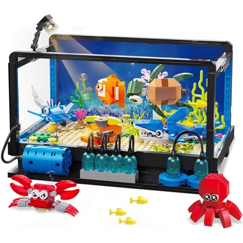 TOY PLAYER Aquarium-Bausatz, 625-teiliges Steckspielzeug mit LED-Licht, kompatibel mit gängigen Aquarium-Klemmbausteinen, Geschenk für Kinder und Erwachsene ab 6 Jahren TOY PLAYER Aquarium-Bausatz, 625-teiliges Steckspielzeug mit LED-Licht, kompatibel mit gängigen Aquarium-Klemmbausteinen, Geschenk für Kinder und Erwachsene ab 6 Jahren von TOY PLAYER