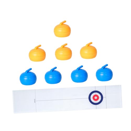 1 Satz EIS Stocks Chießen Auf Dem Tisch Tisch-Curling-Spiel Lernspielzeug Für Kinder Curling-brettspiel Tischspiele Für Curling-familienspiele Mini-Curling-Spiel Plastik Weiß TOYANDONA von TOYANDONA