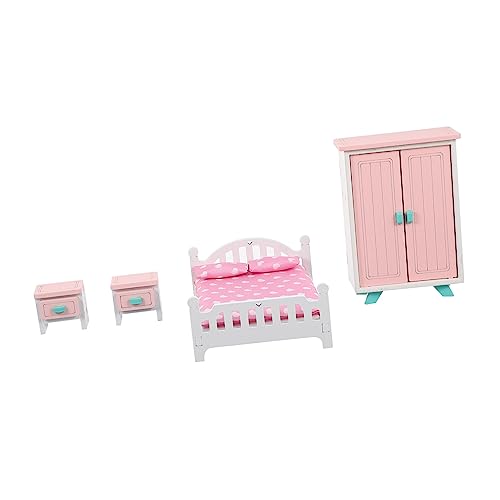 1 Satz Mini-Möbel puppenbett etagenbett Puppen kleiderschränke puppenstubenmöbel Puppenhausmöbel spielzimmer Säuglingsspielzeug Stellen Sie Sich vor, zu Holz TOYANDONA von TOYANDONA