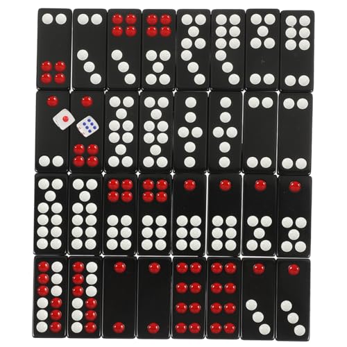 1 Satz Pai Gow Dominosteine Paigow-Spielsteine Chinesisches Paigow-Spiel Paigow Poker kit Board Game chinesisches traditionelles Domino Reise-Brettspiel Paigow-Kit Melamin Black TOYANDONA von TOYANDONA