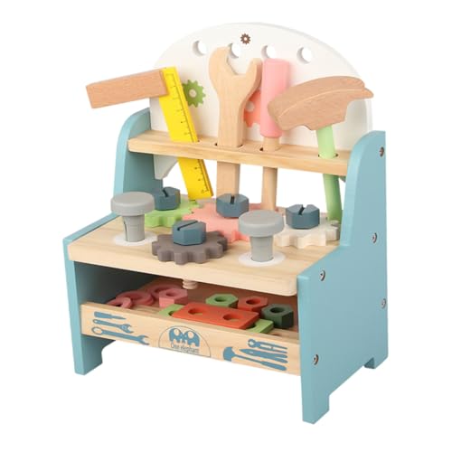 1 Satz Werkzeugtisch Spielzeug Werkbank Für Kinder Bausteine ​​Spielzeug DIY Montagewerkzeuge Montage Schraube Spielzeug Schraubenspielzeug Für Kleinkinder Spielset Hölzern TOYANDONA von TOYANDONA