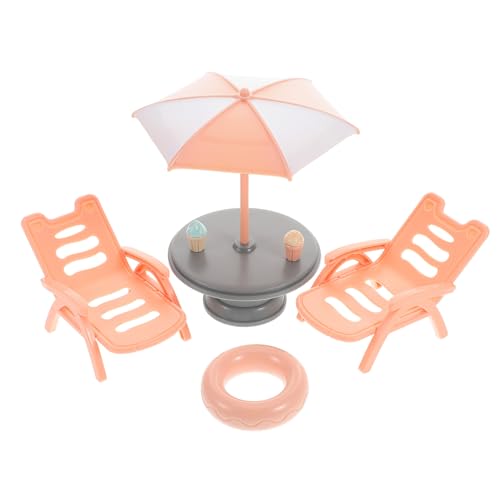 1 Set Strandkorb Set Sonnenschirme Für Sand Kinderspielzeug Outdoor Zubehör Mini Spielzeug Strandspielzeug Miniatur Strandkorb Dekoration Kinderspielzeug Simulations TOYANDONA von TOYANDONA