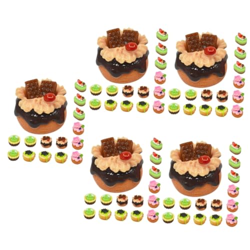 100 STK Simulierter Obstkuchen Miniature Food puppenhauszubehör Dollhouse Accessories Modellierter Dessert Dollhouse zubehör Miniatur-Dessertkuchen Miniatur-Dessertmodell Harz TOYANDONA von TOYANDONA