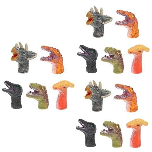 15 STK Handpuppenspielzeug Fingerpuppen Interaktives Spielzeug für Kinder weihnachtsspielzeug Kinder Safe Toy Spielzeuge Finger Kinder Spielzeug Dinosaurier-Fingerpuppen TOYANDONA von TOYANDONA