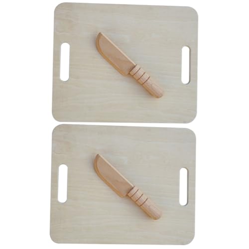 2 Sätze Messer Schneidebrett Spielzeug Kochspielset für Kleinkinder Kleinkindspielzeug küchenspielzeug für Kinder Kitchen Toys for Langlebig Heimspielzeug Holzschneider Dekor TOYANDONA von TOYANDONA