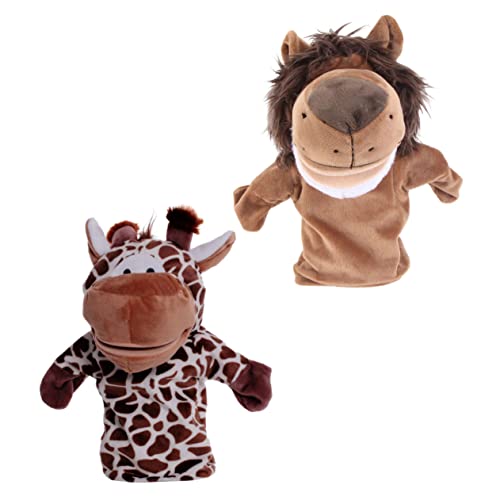 2St Handpuppe Puppenspielzeug Puppe Marionette Plüschspielzeug Tierdekoration interaktives Kindergeburtstag Soft Toy interaktives Plüschtier PP Baumwolle Coffee TOYANDONA von TOYANDONA