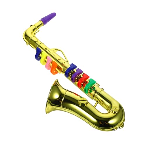 2st 8 Rhythmen Trompete Kinder-Saxophon-Spielzeug Musikalische Lernspielzeuge Kleinkind Saxophon Kinder Trompete Spielzeug Trompeteninstrument Spielzeug Für Kinder Golden TOYANDONA von TOYANDONA