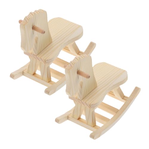 2st Kinderspielzeug Aus Holz Tischdekorationen Schaukelpferd Figur Spielzeug Schaukelpferd Modellbausätze Für Kinder Schaukelspielzeug Babyfiguren Hölzern Khaki TOYANDONA von TOYANDONA