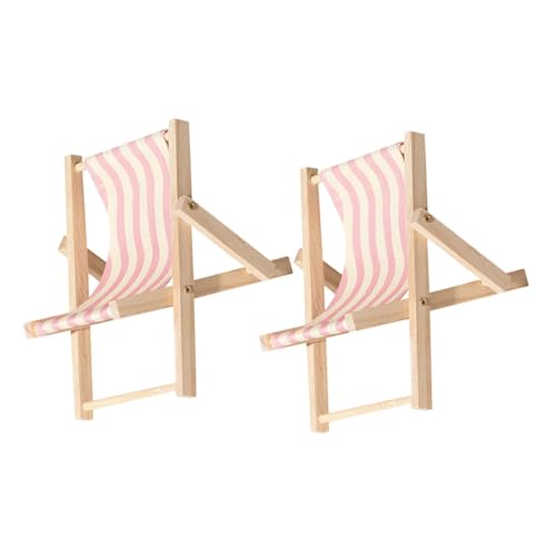 2st Spielzeug Stuhl Desktop-telefonhalter Tischtelefonständer Zubehör Für Strandkörbe Zusammenklappbarer Desktop-telefonständer Mini-Lounge-Sessel Kinderspielhaus Spielzeug Holz TOYANDONA von TOYANDONA