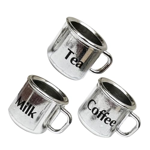 3 Stück Puppenhaus Tasse Kaffeebecher Wissensbecher Wasserbecher Teetassen Kaffeegläser Mini Puppenhaus Zubehör Mini Becher Mini Teetassen Küche Modell Für Puppenhaus TOYANDONA von TOYANDONA