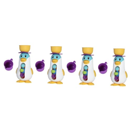 4 Sets Pinguin Windmühlen Spielzeug Badespielzeug Badewanne Badewanne Schwimmendes Aufziehspielzeug Cartoon Bade Säuglingswasser Badewannen Spielzeug Kinder TOYANDONA von TOYANDONA