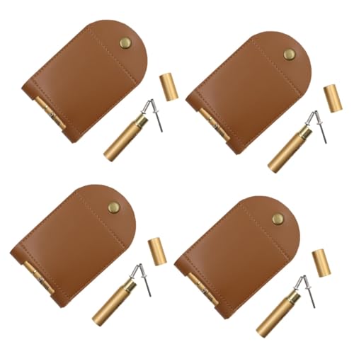 4 Stück Jagdtasche aus Leder Desktop-Anzeigetafel Mehrzweck-Wertungstafel Karten Halter Card Holder Spielkarten-Anzeigetafel Tabelle Anzeigetafel Zweifarbiges PU-Leder Light Brown TOYANDONA von TOYANDONA